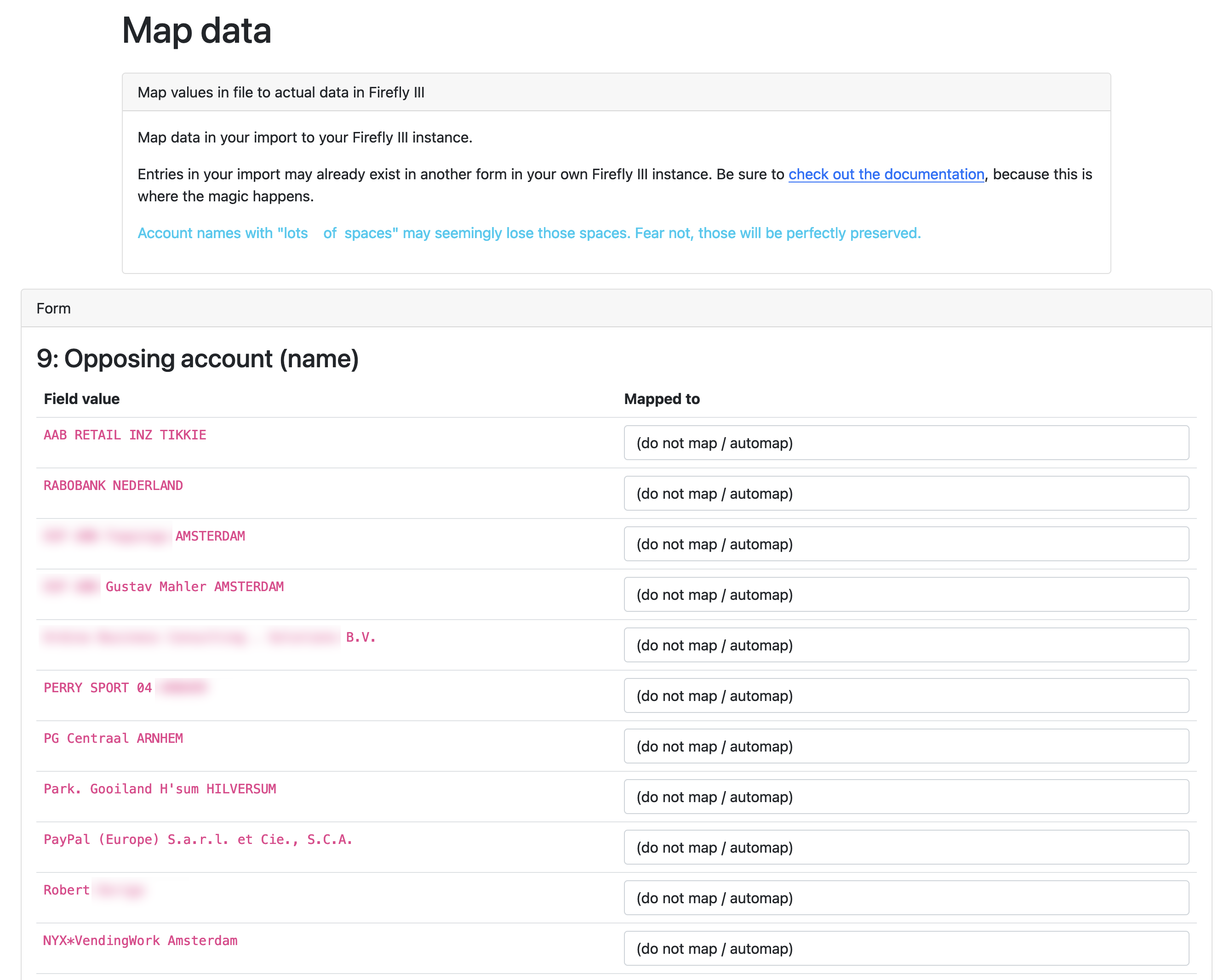 Option to map data