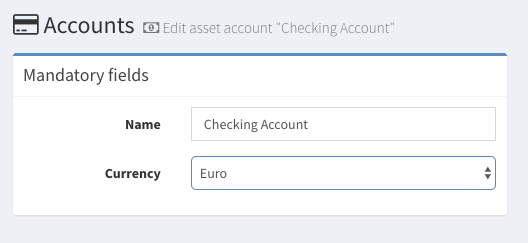 Each account has its own currency.