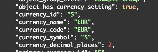 Currency attributes