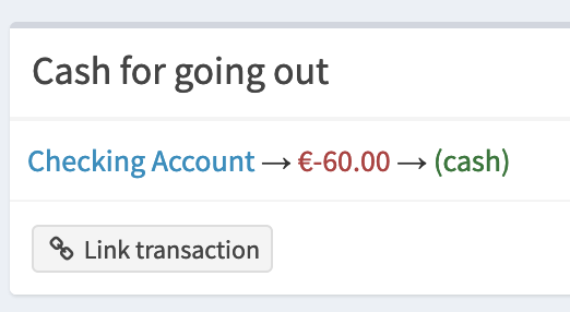 View a transaction for the (cash) account.